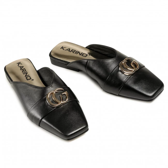 Mules Et Sandales Mules / Sandales De Bain KARINO - 3697/076-P Czarny/Lico Noir 7 Mules Et Sandales Mules / Sandales De Bain KARINO - 3697/076-P Czarny/Lico Noir – Image 5