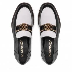 Chaussures Basses Loafers KARINO - 3940/053-P Czarny/Biały Noir -G-Shock Soldes Magasin 0000209785982 06 rz