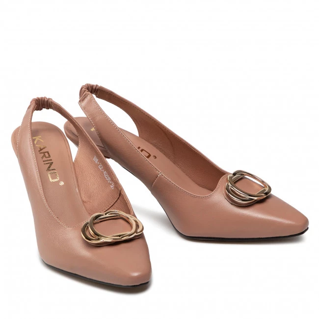 Mules Et Sandales Sandales KARINO - 4208/007-P J.Beż/Lico Marron 7 Mules Et Sandales Sandales KARINO - 4208/007-P J.Beż/Lico Marron – Image 5