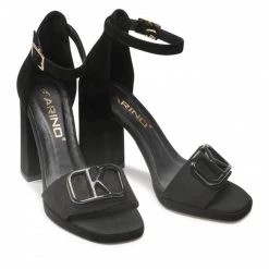 Mules Et Sandales Sandales KARINO - 4213/003-P Czarny Welur Noir -G-Shock Soldes Magasin 05 0000300312865 rz