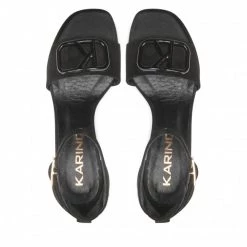 Mules Et Sandales Sandales KARINO - 4213/003-P Czarny Welur Noir -G-Shock Soldes Magasin 06 0000300312865 rz