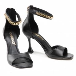 Mules Et Sandales Sandales KARINO - 4113/076-P Czarny/Lico Noir -G-Shock Soldes Magasin 06 0000300313510 plj